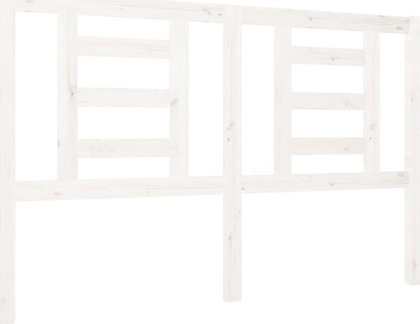 vidaXL Κεφαλάρι κρεβατιού, λευκό, 126x4x100 εκ, από μασίφ πεύκο