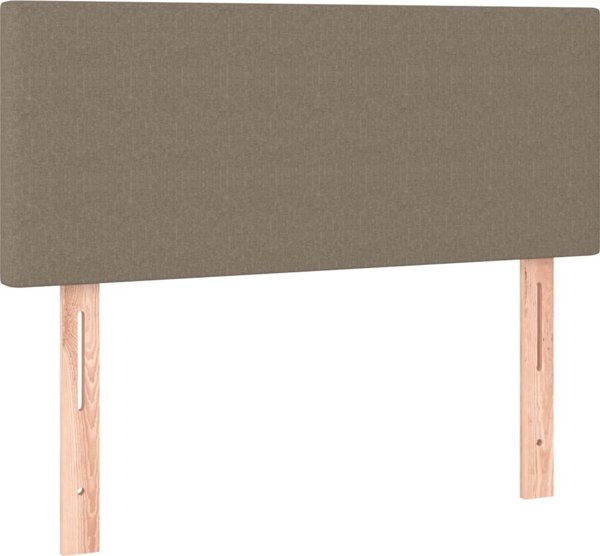 vidaXL Κρεβάτι Kontynentalne με στρώμα, taupe, 90x200 cm, ύφασμα