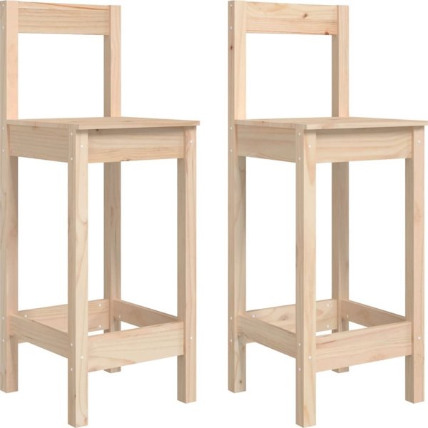 vidaXL Σετ 2 μπάρ σκαμπό από ξύλο πεύκου 40x41,5x112 cm