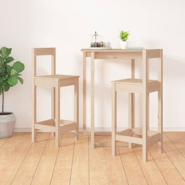 vidaXL Σετ 2 μπάρ σκαμπό από ξύλο πεύκου 40x41,5x112 cm