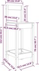 vidaXL Σετ 2 μπάρ σκαμπό από ξύλο πεύκου 40x41,5x112 cm