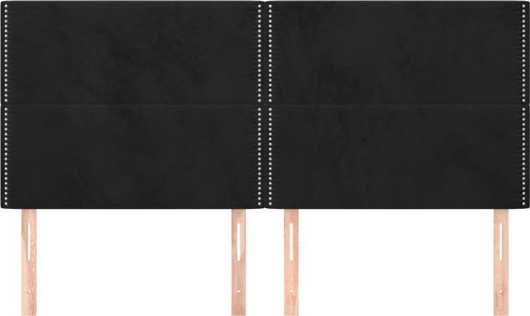 Προσκέφαλα για κρεβάτι vidaXL, σετ 4 τεμ., μαύρα, 100x5x78/88 cm, βελούδινα