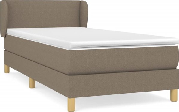 vidaXL Continental κρεβάτι με στρώμα, ταουπέ, ύφασμα, 80x200 εκ.