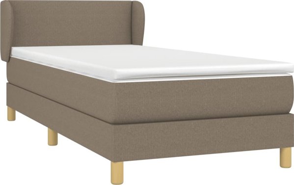 vidaXL Continental κρεβάτι με στρώμα, ταουπέ, ύφασμα, 80x200 εκ.