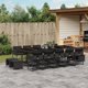 vidaXL 15-cz. zestaw mebli ogrodowych z poduszkami, czarny, rattan PE