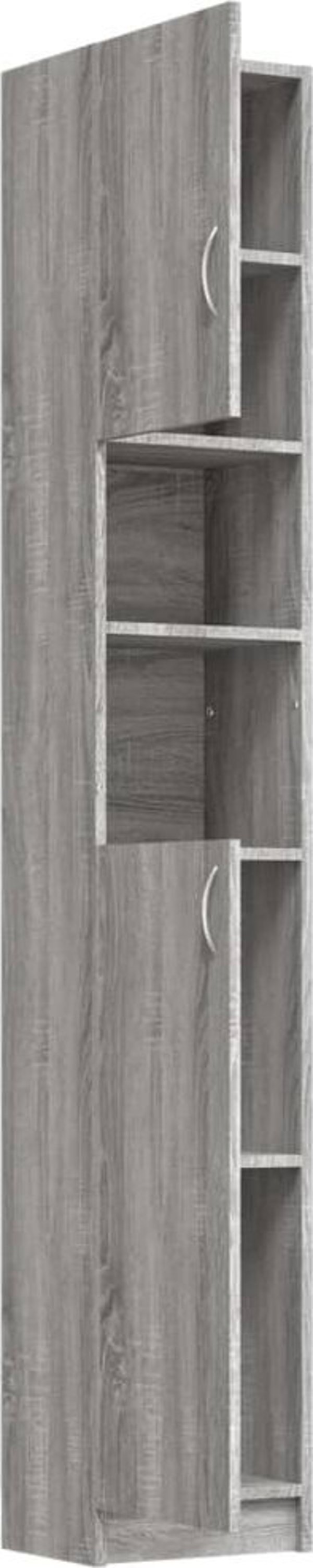 vidaXL Ντουλάπι μπάνιου, γκρι δρυς Σονόμα, 32x25,5x190 εκ.
