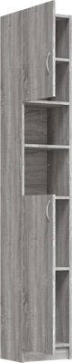 vidaXL Ντουλάπι μπάνιου, γκρι δρυς Σονόμα, 32x25,5x190 εκ.