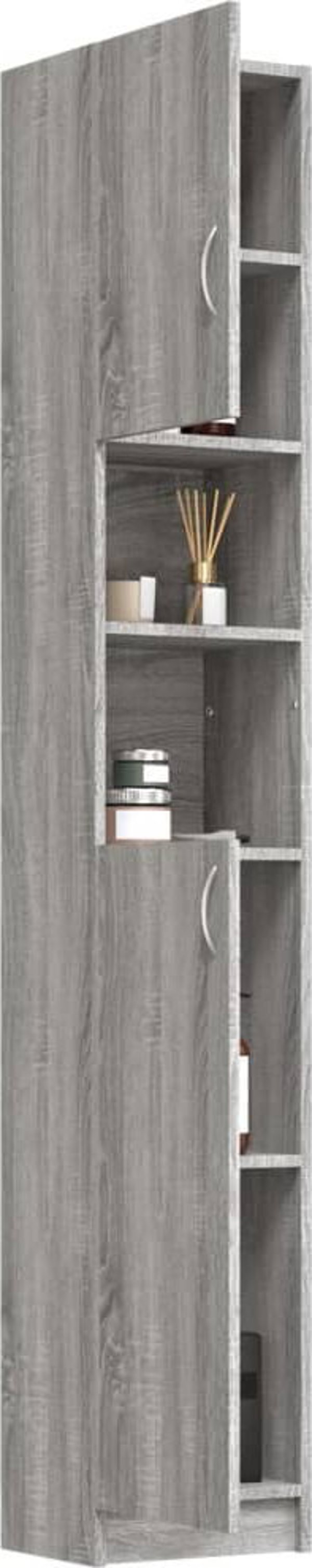 vidaXL Ντουλάπι μπάνιου, γκρι δρυς Σονόμα, 32x25,5x190 εκ.