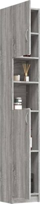 vidaXL Ντουλάπι μπάνιου, γκρι δρυς Σονόμα, 32x25,5x190 εκ.