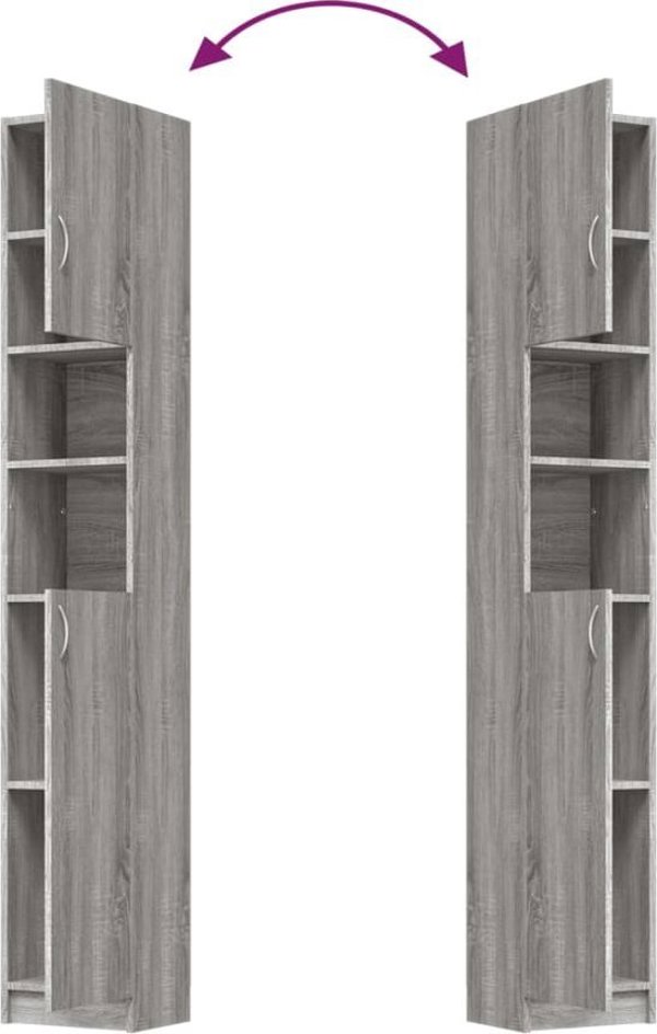 vidaXL Ντουλάπι μπάνιου, γκρι δρυς Σονόμα, 32x25,5x190 εκ.