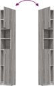 vidaXL Ντουλάπι μπάνιου, γκρι δρυς Σονόμα, 32x25,5x190 εκ.