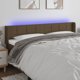 vidaXL Κεφαλάρι κρεβατιού με LED, σκούρο καφέ, 203x16x78/88 εκ., ύφασμα