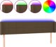vidaXL Κεφαλάρι κρεβατιού με LED, σκούρο καφέ, 203x16x78/88 εκ., ύφασμα