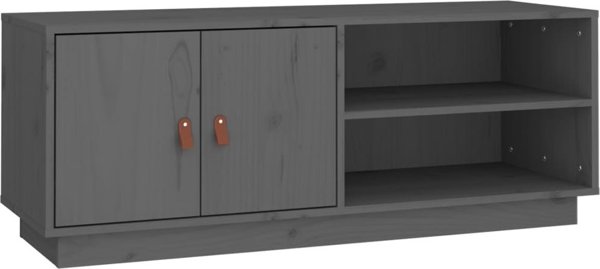 vidaXL Szafka pod TV, szara, 105x34x40 cm, lite drewno sosnowe