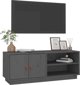 vidaXL Szafka pod TV, szara, 105x34x40 cm, lite drewno sosnowe
