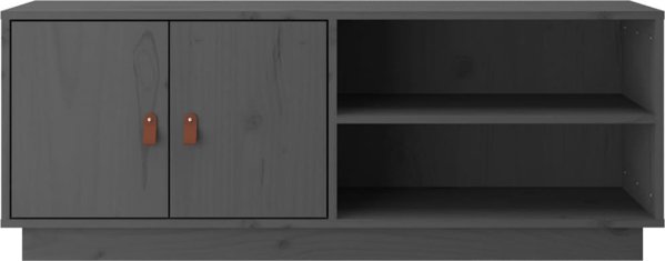 vidaXL Szafka pod TV, szara, 105x34x40 cm, lite drewno sosnowe