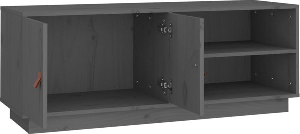 vidaXL Szafka pod TV, szara, 105x34x40 cm, lite drewno sosnowe