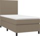 vidaXL Κρεβάτι Continental με Στρώμα 80x200 cm, Ύφασμα Taupe