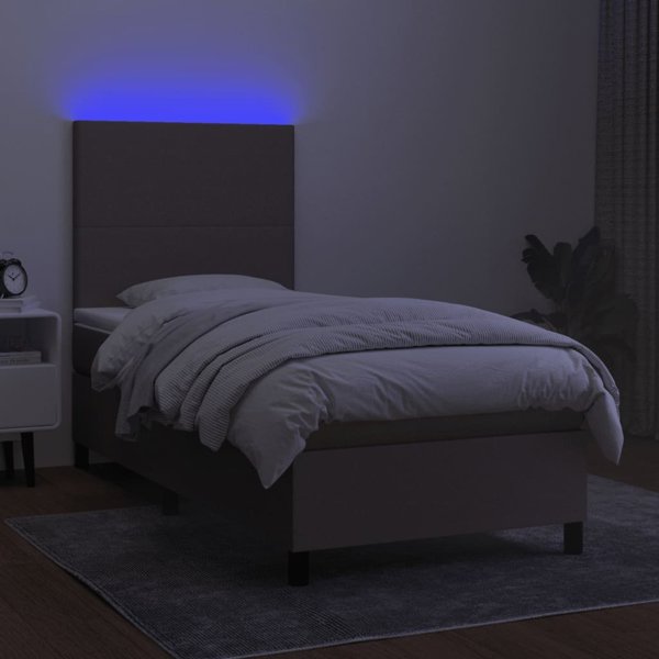 vidaXL Κρεβάτι Continental με Στρώμα 80x200 cm, Ύφασμα Taupe