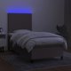 vidaXL Κρεβάτι Continental με Στρώμα 80x200 cm, Ύφασμα Taupe
