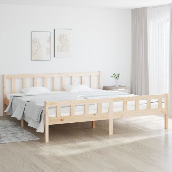 vidaXL Rama κρεβατιού από μασίφ ξύλο, 160 x 200 cm