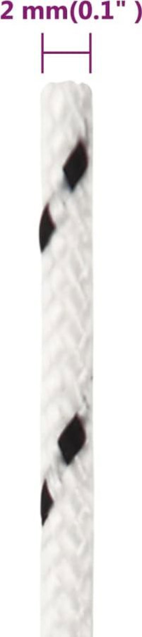 vidaXL Πλεγμένο θαλασσινό σχοινί, λευκό, 2 mm x 50 m, πολυεστέρας