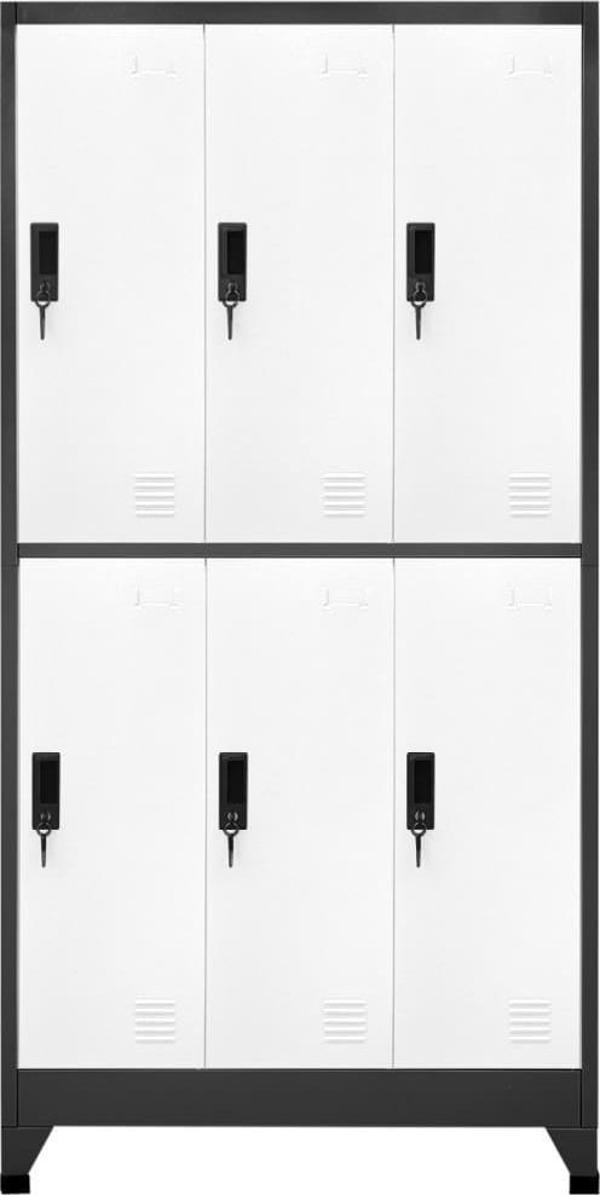 vidaXL Ντουλάπα με κλειδαριά, ανθρακί-λευκό, 90x45x180 cm, ατσάλι