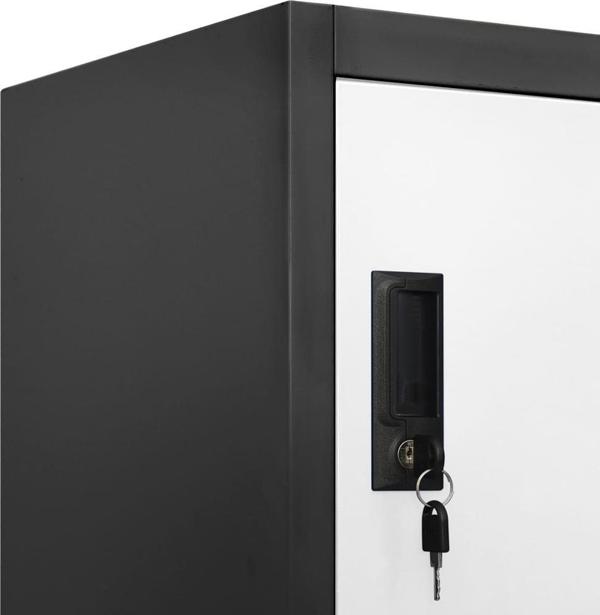 vidaXL Ντουλάπα με κλειδαριά, ανθρακί-λευκό, 90x45x180 cm, ατσάλι