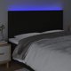 vidaXL Κεφαλάρι κρεβατιού με LED, μαύρο, 200x5x118/128 εκ., ύφασμα