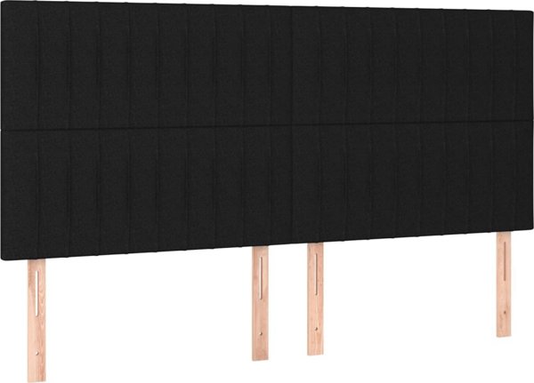 vidaXL Κεφαλάρι κρεβατιού με LED, μαύρο, 200x5x118/128 εκ., ύφασμα
