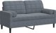vidaXL vidaXL 2-osobowa sofa z poduszkami, ciemnoszara, 140 cm, aksamit