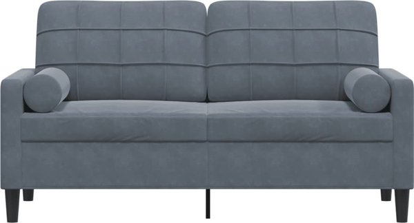 vidaXL vidaXL 2-osobowa sofa z poduszkami, ciemnoszara, 140 cm, aksamit