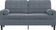 vidaXL vidaXL 2-osobowa sofa z poduszkami, ciemnoszara, 140 cm, aksamit