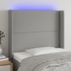 Προσκέφαλο κρεβατιού vidaXL με LED, ανοιχτό γκρι, 103x16x118/128 εκ., ύφασμα