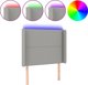 Προσκέφαλο κρεβατιού vidaXL με LED, ανοιχτό γκρι, 103x16x118/128 εκ., ύφασμα