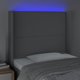 Προσκέφαλο κρεβατιού vidaXL με LED, ανοιχτό γκρι, 103x16x118/128 εκ., ύφασμα