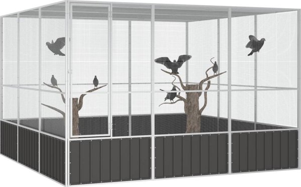 vidaXL vidaXL Woliera, antracytowa, 302,5x324,5x211,5 cm, galwanizowana stal