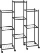 vidaXL Φυτοδόχος με ροδάκια, 83x25x103,5 εκ., μαύρος, σιδερένιος