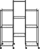 vidaXL Φυτοδόχος με ροδάκια, 83x25x103,5 εκ., μαύρος, σιδερένιος