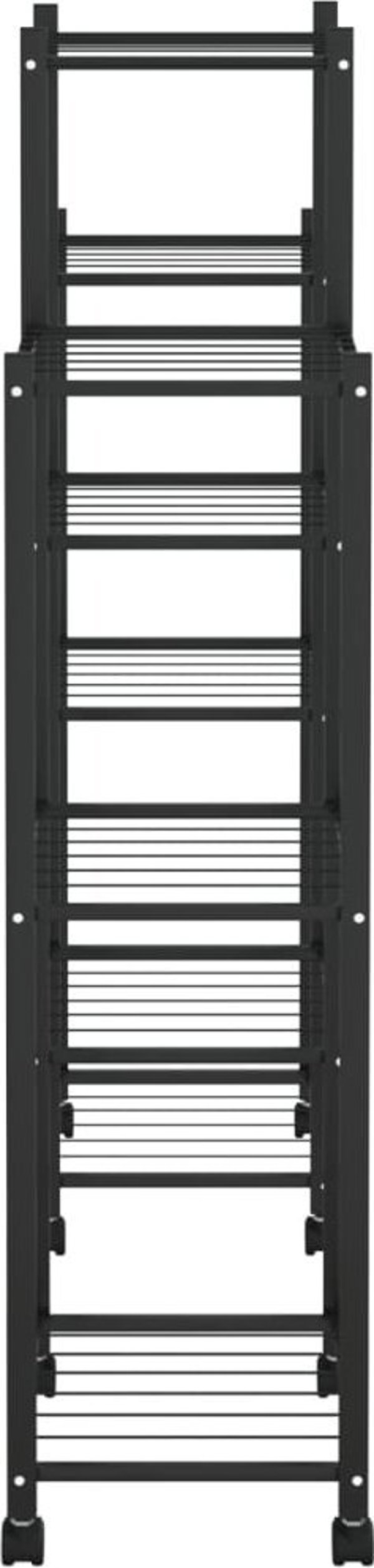 vidaXL Φυτοδόχος με ροδάκια, 83x25x103,5 εκ., μαύρος, σιδερένιος