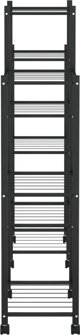 vidaXL Φυτοδόχος με ροδάκια, 83x25x103,5 εκ., μαύρος, σιδερένιος