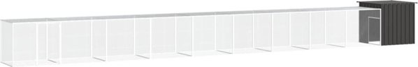 vidaXL Κλουβί για κοτόπουλα, ανθρακί, 1000x91x100 cm, ατσάλι