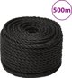 vidaXL vidaXL Linka robocza, czarna, 10 mm, 500 m, polipropylen