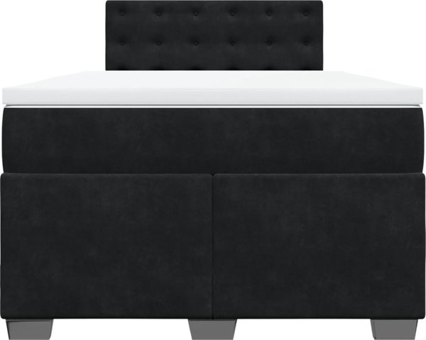 vidaXL Κρεβάτι κοντινένταλ με στρώμα, μαύρο, 120x200 εκ, βελούδο