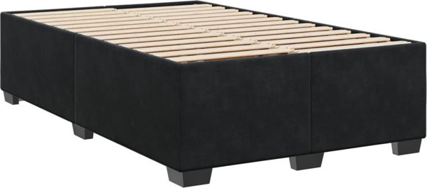 vidaXL Κρεβάτι κοντινένταλ με στρώμα, μαύρο, 120x200 εκ, βελούδο