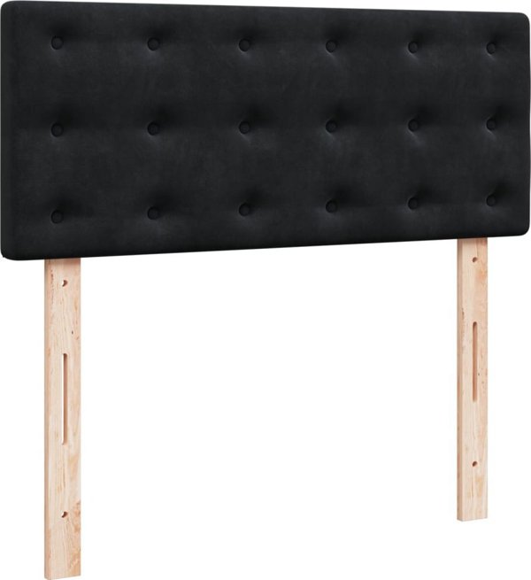 vidaXL Κρεβάτι κοντινένταλ με στρώμα, μαύρο, 120x200 εκ, βελούδο