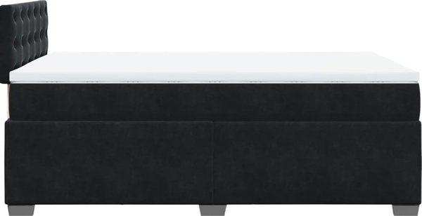 vidaXL Κρεβάτι κοντινένταλ με στρώμα, μαύρο, 120x200 εκ, βελούδο