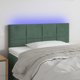 vidaXL Κεφαλάρι για κρεβάτι με LED σκούρο πράσινο 100x5x78/88 cm βελούδο