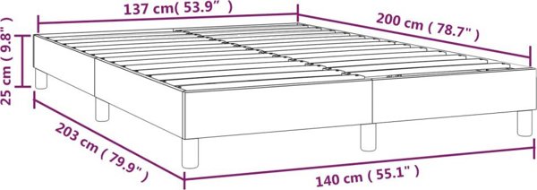vidaXL Κρεβάτι Kontynentalne καπουτσίνο, 140x200 cm, επενδεδυμένο με δερματίνη