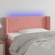 vidaXL Κεφαλάρι Κρεβατιού με LED, Ροζ, 103x16x78/88 cm, Βελούδο